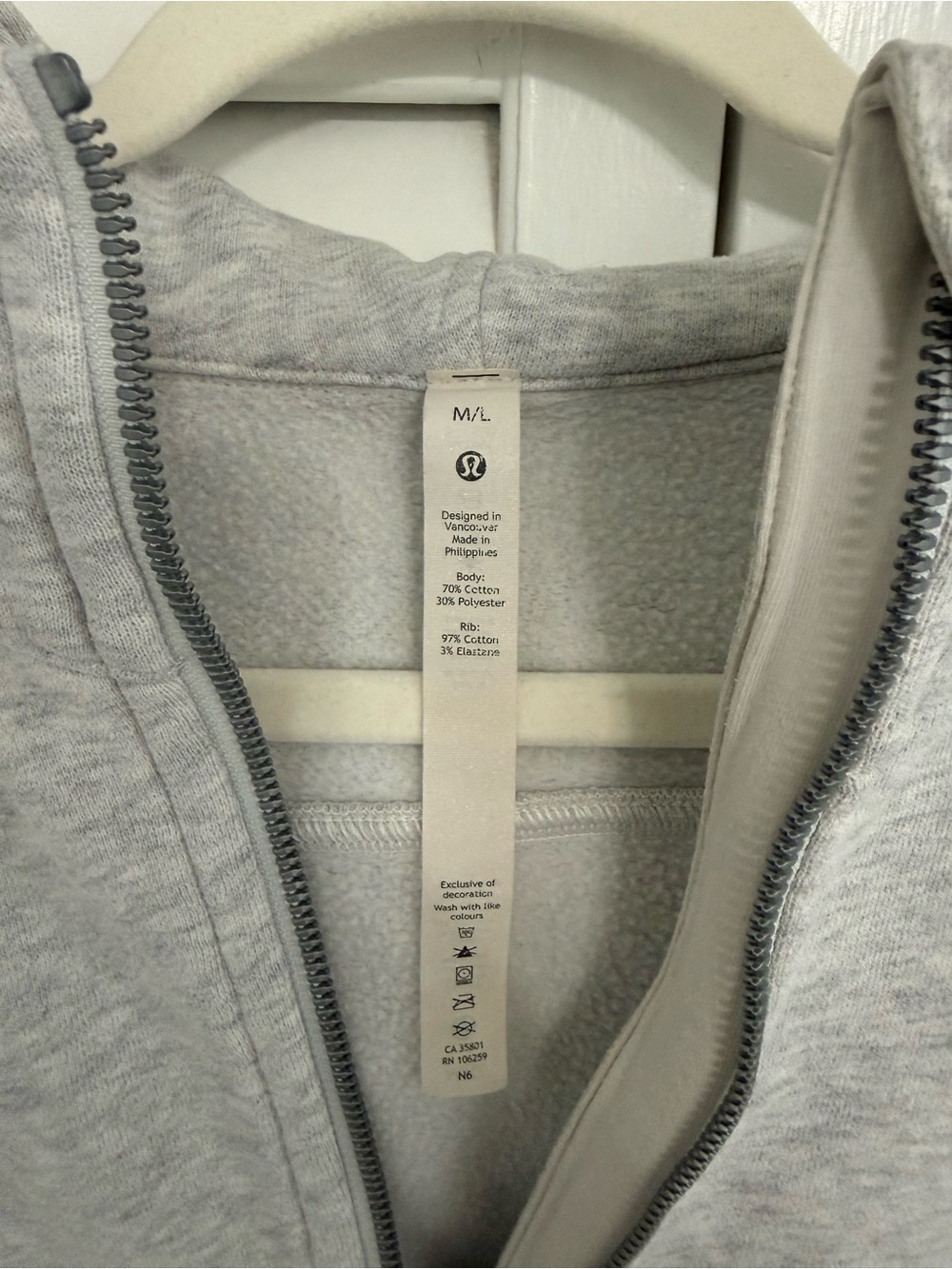 Lululemon Scuba Oversized Half-Zip Cropped Hoodie Heathered Light Grey M/L - Picture 4 of 8